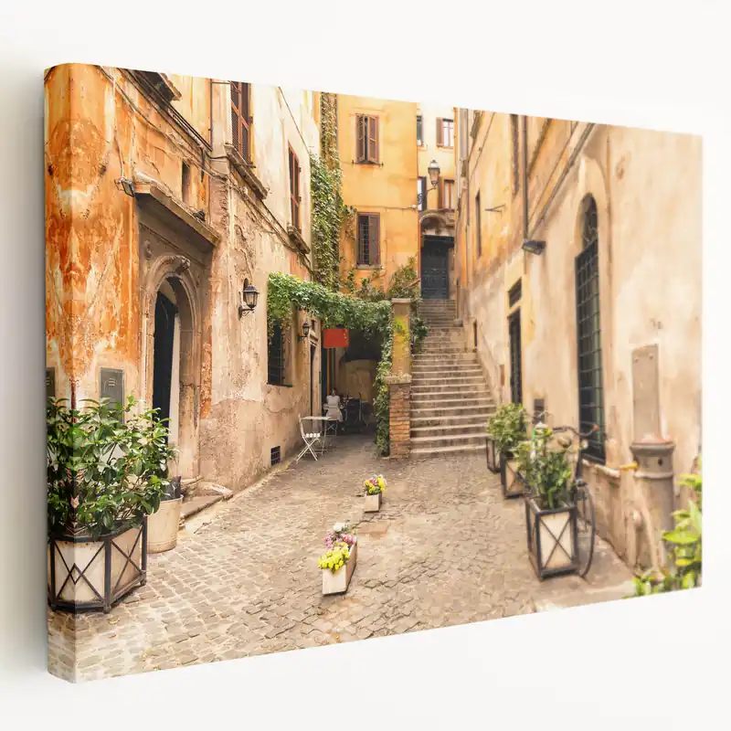 Limited Time Italian Scenery Art - Charming Trastevere Alleyway Rome Wall Decor