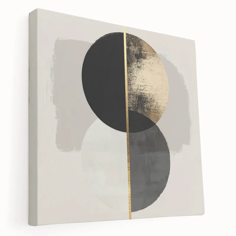 Modern Dining Room Wall Art – Black & Gold Geometric Print While Supplies Last