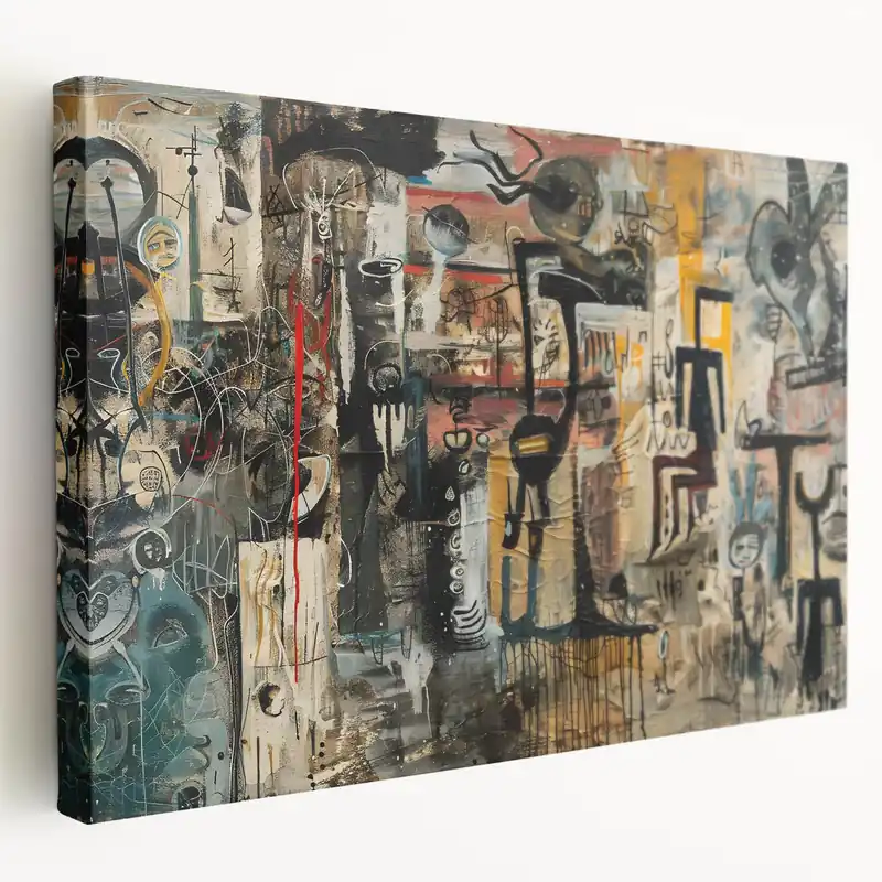 Buy Direct Expressive Brutalist Wall Art | Abstract Geometric Industrial Design Canvas