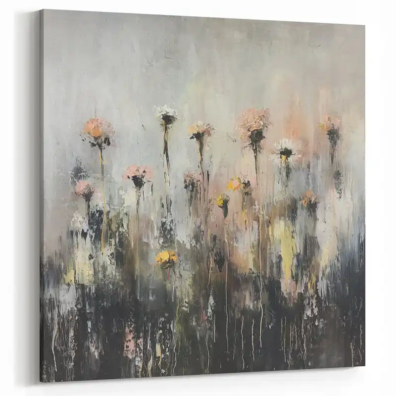 Soft Abstract Floral Canvas - Modern Botanical Wall Decor Holiday Sale