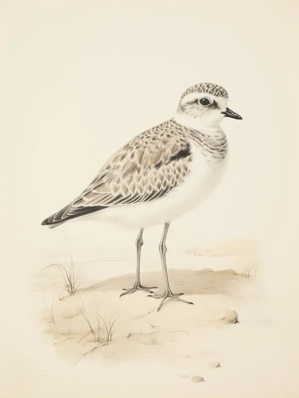 Vintage Bird Drawing Grey Plover 2 Today Only