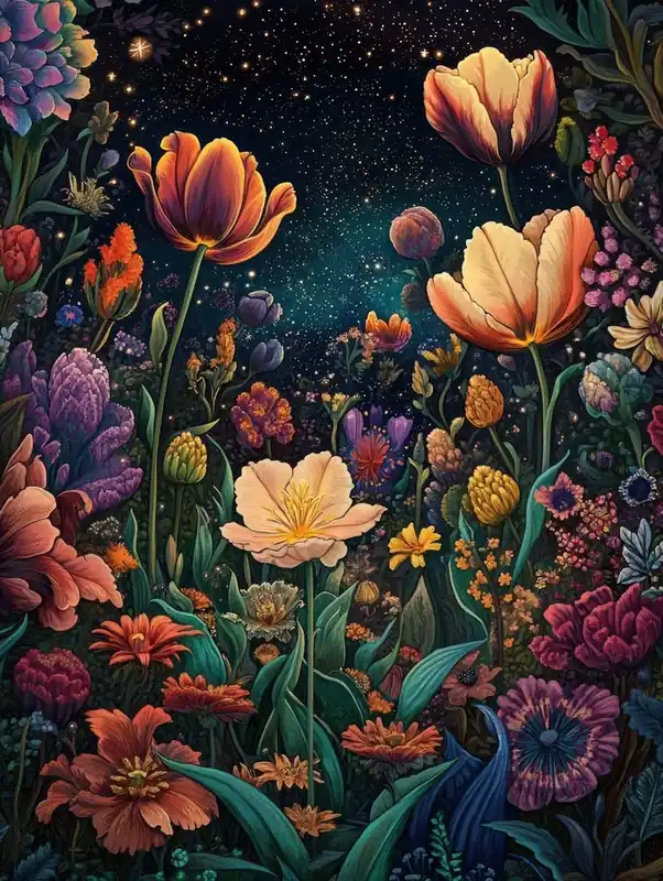 Flowers In The Night Sky Price Cut