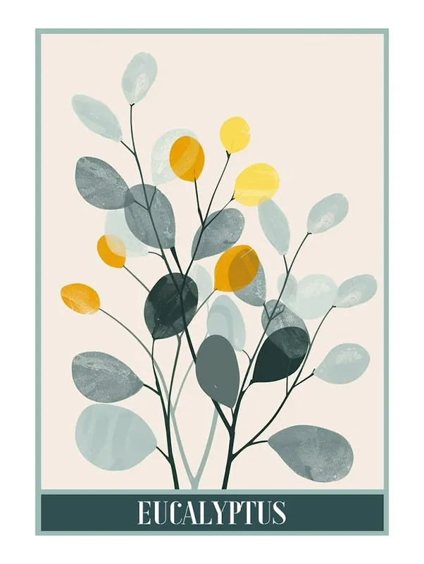 Editor’s Pick Eucalyptus Tree Illustration Flat 8 Poster