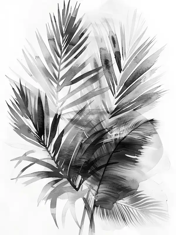 Buy Direct Palm Leaves In Black And White