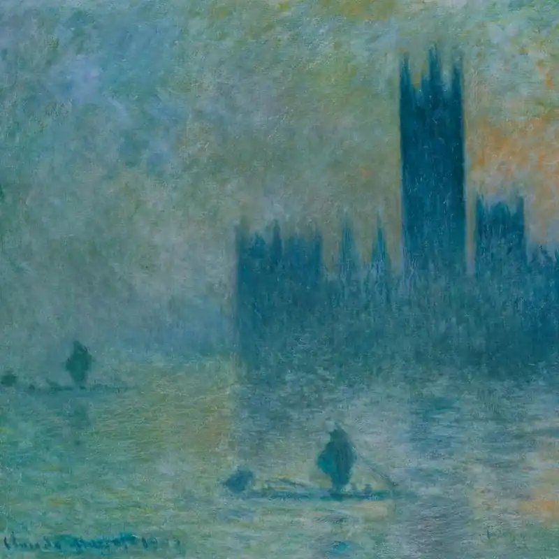 Reduced Price The Houses of Parliament (Effect of Fog) 1903 by Claude Monet in HD ~ Oil Painting can be found at The Museum of Fine Arts, Boston The Houses of Parliament (Effect of Fog) 1903 by Claude Monet (1840–1926)