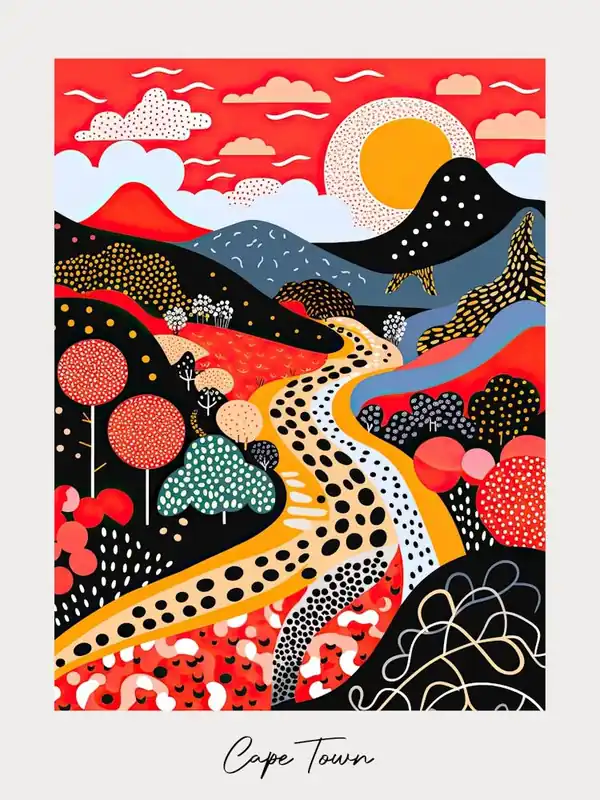 Poster Of Cape Town, Illustration In The Style Of Pop Art 1 Exclusive