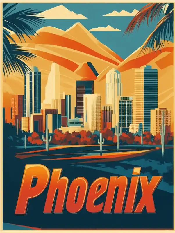 Brand New Aihrgdesign A 1970s Inspired Travel Poster For Phoenix Depict Ccf6f52f Ed63 4646 9f5e Cf1aeaed98ed 1