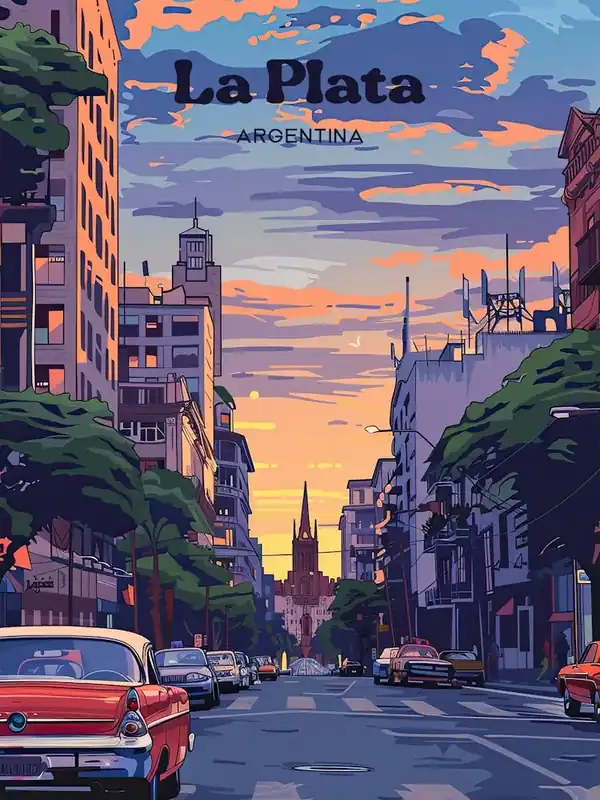 Place Order La Plata Argentina Cityscape Art Illustration