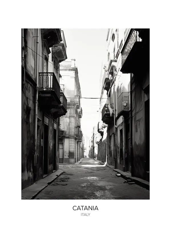 Super Sale Poster Of Catania, Italy, Black And White Photo 2