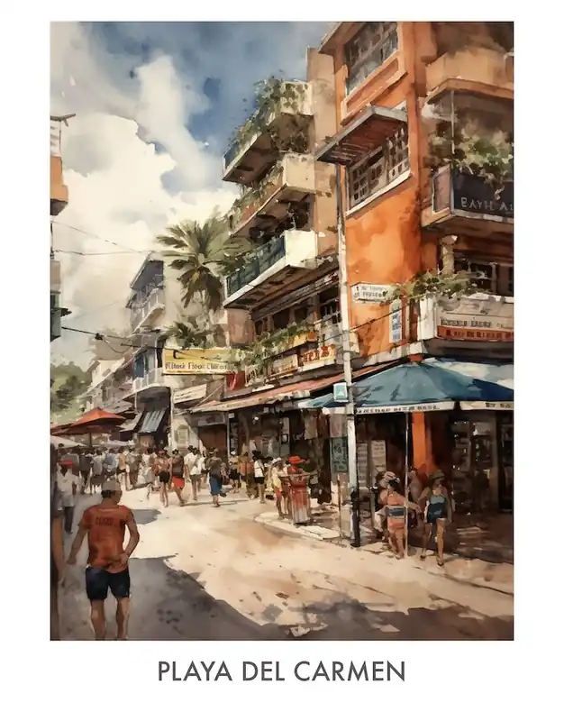 Seasonal Sale Playa Del Carmen Watercolor 4travel Poster