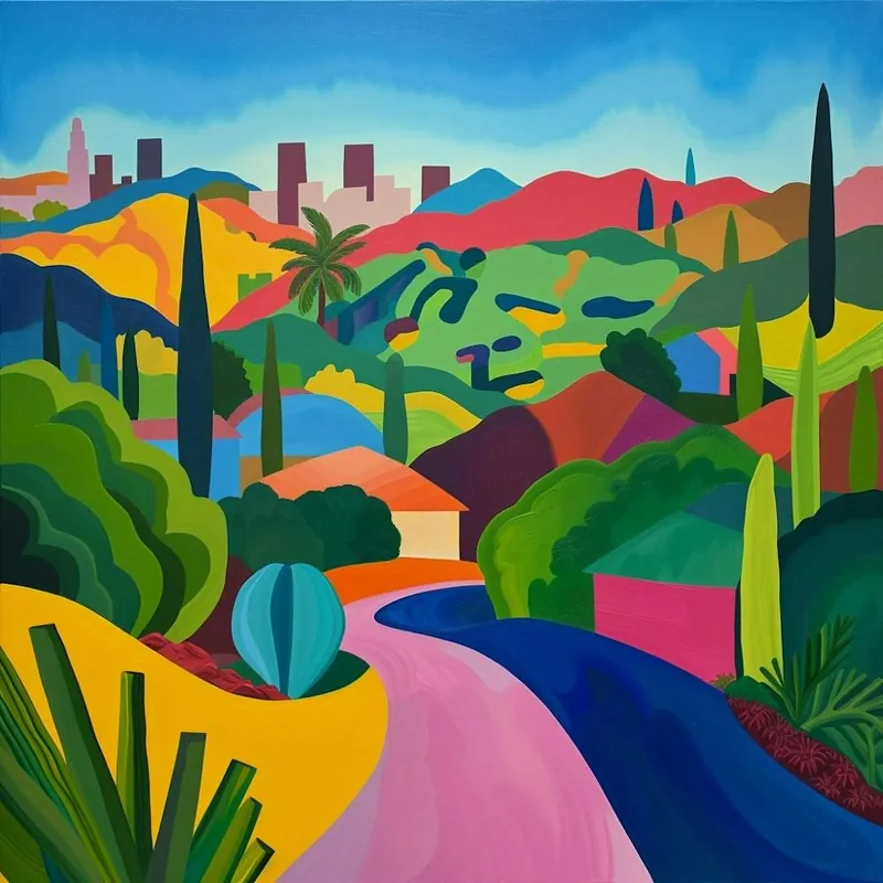 Abstract Travel Collection Los Angeles Usa 2 Limited Time