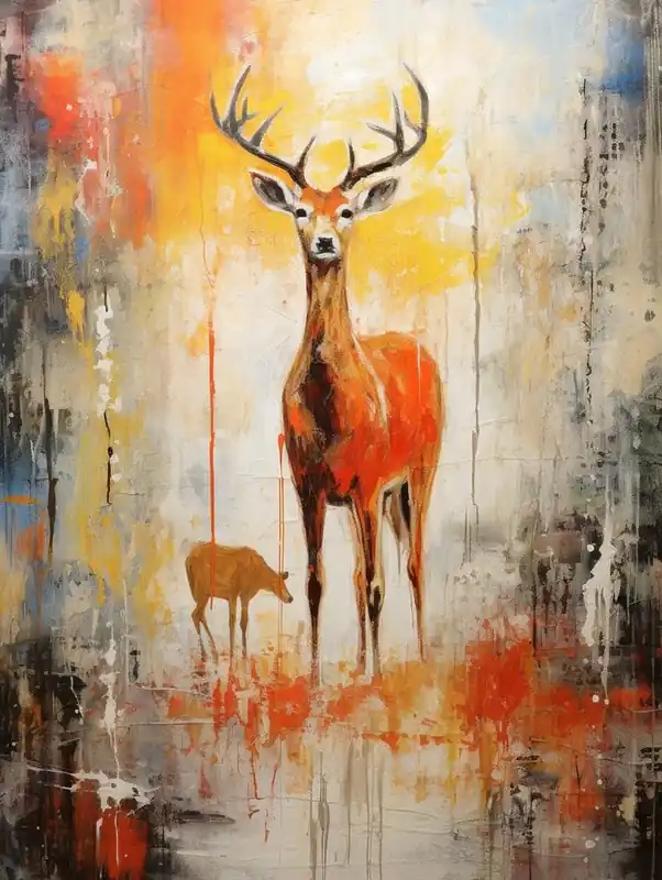 Top Pick Deer Abstract Expressionism 2