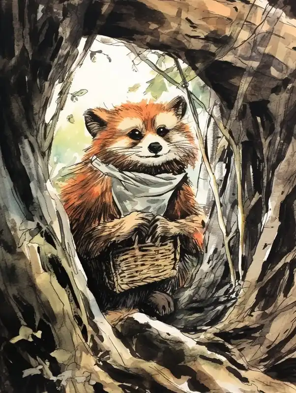 Storybook Animal Watercolour Red Panda 1 Budget