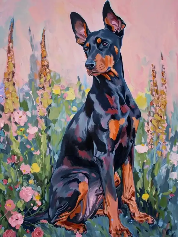 Weekend Sale Doberman Pinscher Acrylic Painting 4